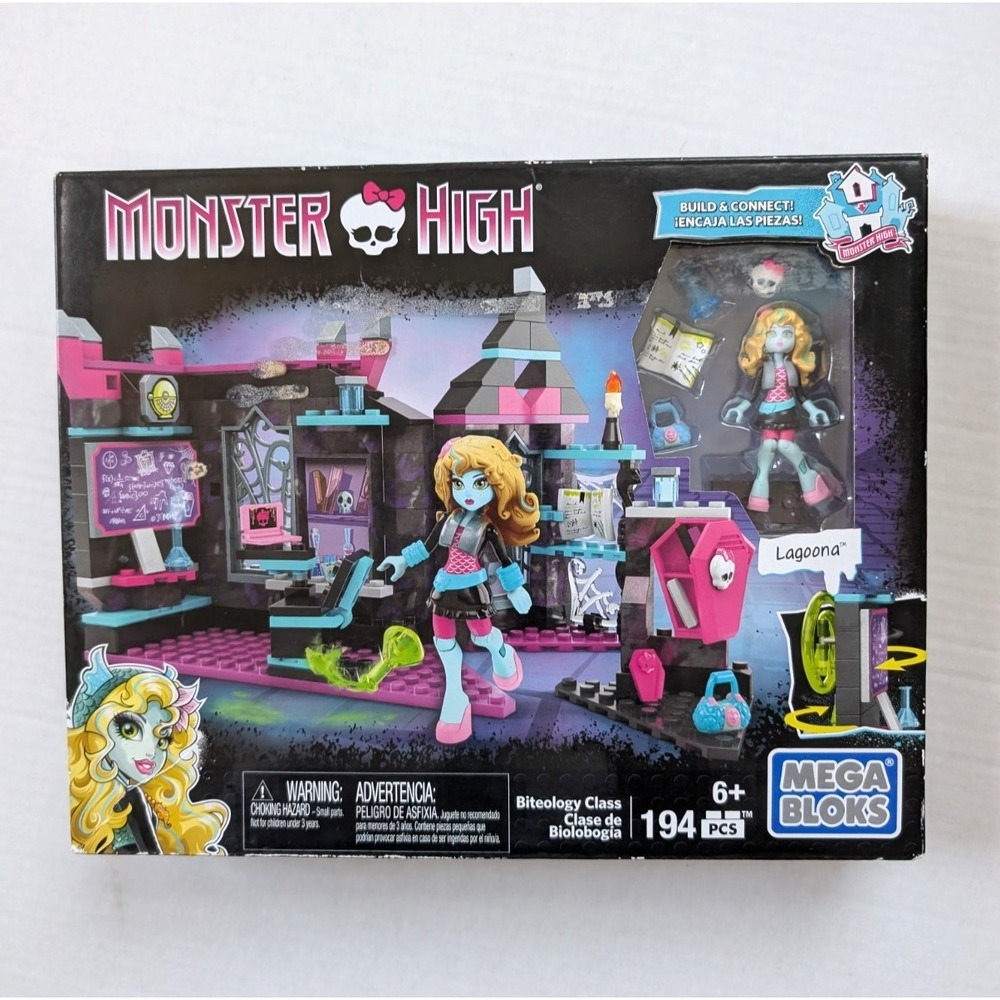 Monster High Biteology Class Mega Bloks Set Sealed 2015 Lagoona Blue‎